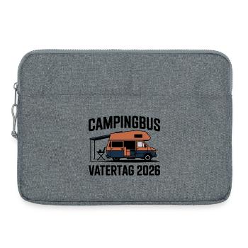 Campingbus Papa Vatertag Geschenk 2026 - Laptoptasche 15" - Grau meliert - Vorne