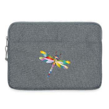 Bunte Libelle Regenbogen Stil  - Laptoptasche 15" - Grau meliert - Vorne