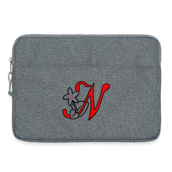 Buchstabe, Initiale, Blume - Laptoptasche 15" - Grau meliert - Vorne