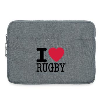 j'aime le rugby - Sacoche pour ordinateur portable 15 pouces - gris chiné - Devant