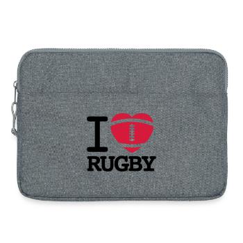 I love Rugby - Sacoche pour ordinateur portable 15 pouces - gris chiné - Devant