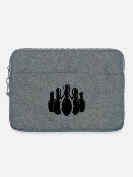 Bowling Grafik - Laptoptasche 15" - Grau meliert