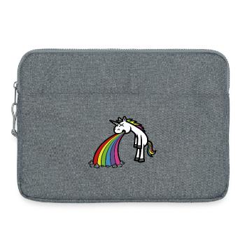 Funny Unicorn Puking Rainbow Cartoon - Laptop bag 15" - heather grey - Front