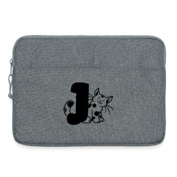 Cat Letter J - Laptop bag 15" - heather grey - Front