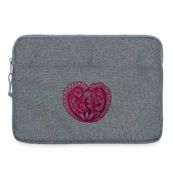 Un design qui relie – peint à la main ! - Sacoche pour ordinateur portable 15 pouces - gris chiné - Devant