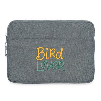 Vintage “Bird Lover” Quote Design - Laptop bag 15" - heather grey - Front