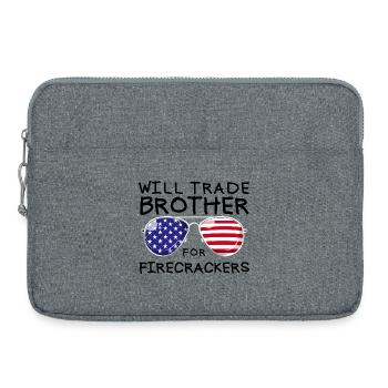 Frère d'échange pour les feux d'artifice pour les enfants du 4 juillet - Sacoche pour ordinateur portable 15 pouces - gris chiné - Devant