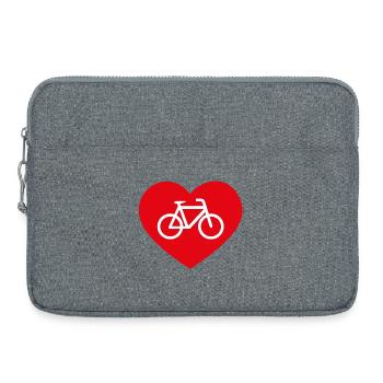 Vélo avec cœur - Sacoche pour ordinateur portable 15 pouces - gris chiné - Devant