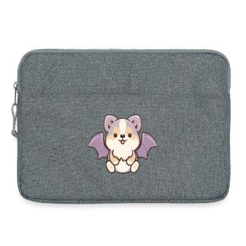 Chibi Bat Pup Plushie - Laptop bag 15" - heather grey - Front
