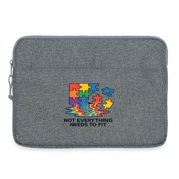 Nicht alles passt zum Regenbogen-Puzzle - Laptoptasche 15" - Grau meliert - Vorne