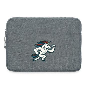 Running Power Unicorn Athletic Mascot Design - Laptop bag 15" - heather grey - Front