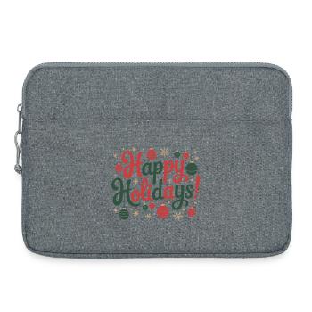 Happy Holidays Ornament-Skript - Laptoptasche 15" - Grau meliert - Vorne
