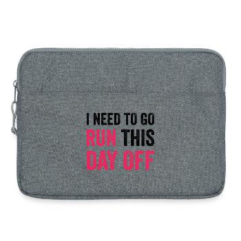 I Need To Go Run This Day Off - Laptop bag 15" - heather grey - Front