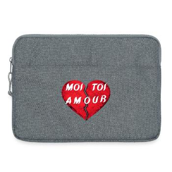 Cœur brisé YOU LOVE ME – Design Saint-Valentin amo - Sacoche pour ordinateur portable 15 pouces - gris chiné - Devant