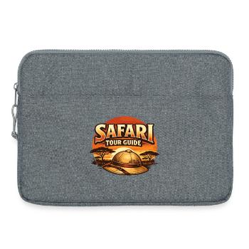 Safari Kostüm Fasching lustig Tour Guide Geschenk - Laptoptasche 15" - Grau meliert - Vorne