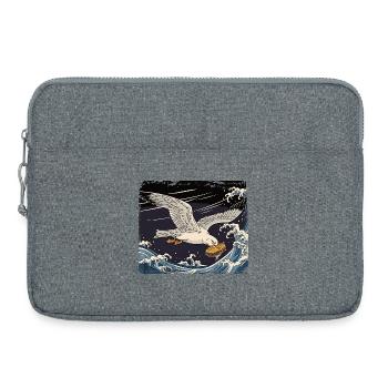 Möwen stiehlt Sandwich Lustig - Laptoptasche 15" - Grau meliert - Vorne