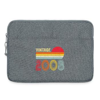 Cadeaux de 18 ans Vintage 2008 18e anniversaire - Sacoche pour ordinateur portable 15 pouces - gris chiné - Devant