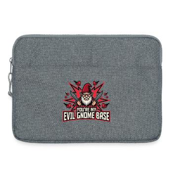 Evil Gnome, Dark Gnome, Goth Gnome, Funny Gnome - Laptop bag 15" - heather grey - Front