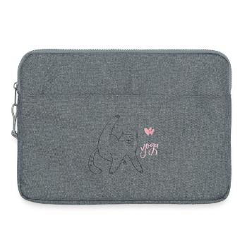 Chat de Yoga - Sacoche pour ordinateur portable 15 pouces - gris chiné - Devant