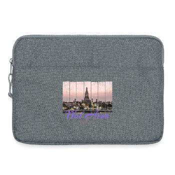 Wat Arun Temple in Bangkok Thailand - Laptop bag 15" - heather grey - Front