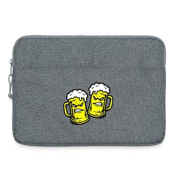 Bier Comic Bierglas - Laptoptasche 15" - Grau meliert - Vorne