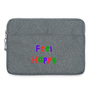 HAPPY. FREE. LIBERTE. BIEN-ÊTRE. ZEN. MEDITATION. - Sacoche pour ordinateur portable 15 pouces - gris chiné - Devant