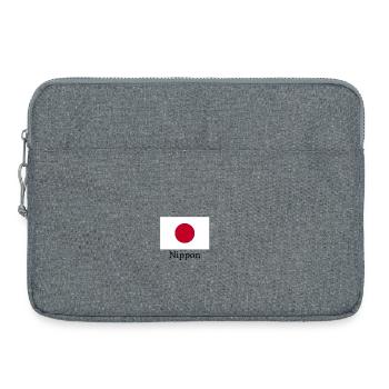 Conception du drapeau japonais - Sacoche pour ordinateur portable 15 pouces - gris chiné - Devant