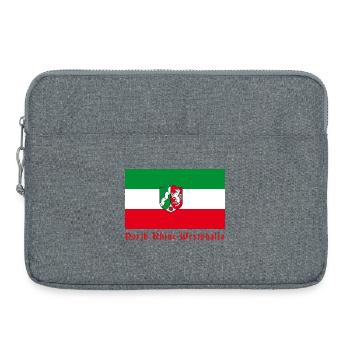 Drapeau de la Rhénanie-du-Nord-Westphalie avec armoiries - Sacoche pour ordinateur portable 15 pouces - gris chiné - Devant
