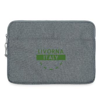 Livorna Italien Grünes Logo - Laptoptasche 15" - Grau meliert - Vorne