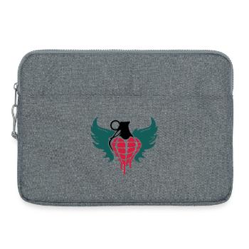 Grenade heart with wings - Laptop bag 15" - heather grey - Front