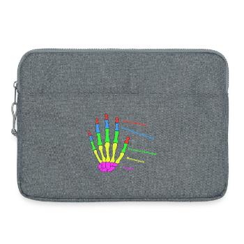 Hand Knochen Anatomie Mensch Evolution Physio - Laptoptasche 15" - Grau meliert - Vorne