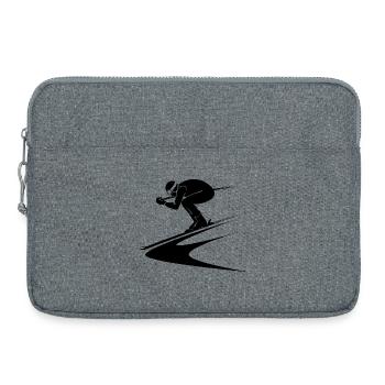 ski alpin abfahrt fahrer skier symbol Wintersport - Laptoptasche 15" - Grau meliert - Vorne