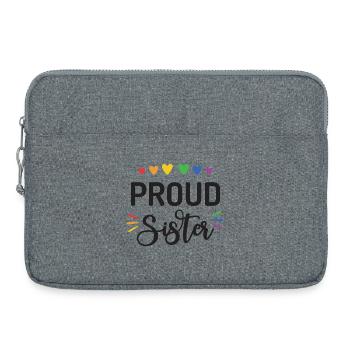 Fière sœur - Sacoche pour ordinateur portable 15 pouces - gris chiné - Devant