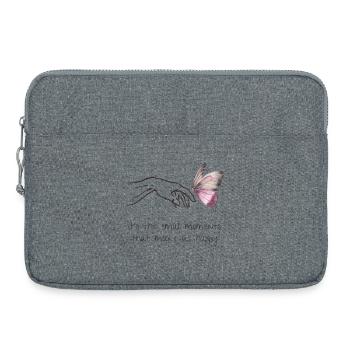 Small Moments - Happiness - Mindfulness - Self-Love - Laptop bag 15" - heather grey - Front