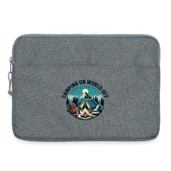 Camping sur le monde - Sacoche pour ordinateur portable 15 pouces - gris chiné - Devant