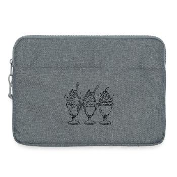 Crème glacée au look de dessin animé - Sacoche pour ordinateur portable 15 pouces - gris chiné - Devant