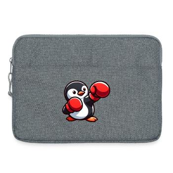 Cooler Pinguin Boxer Cartoon Kampfsport Süß - Laptoptasche 15" - Grau meliert - Vorne