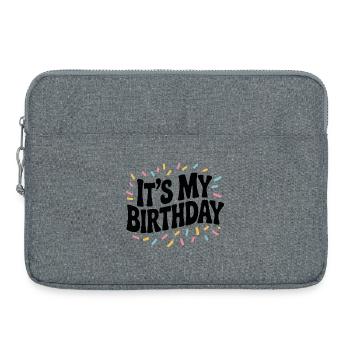 Es ist mein Geburtstag - Laptoptasche 15" - Grau meliert - Vorne