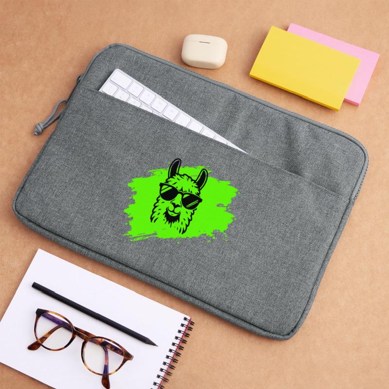 Lama oder Alpaka mit Sonnenbrille im Neonstil Laptoptasche 15"