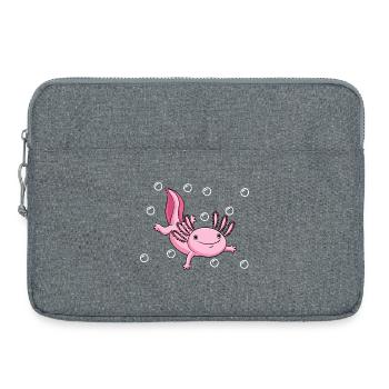 Illustration d’axolotl rose mignon - Sacoche pour ordinateur portable 15 pouces - gris chiné - Devant