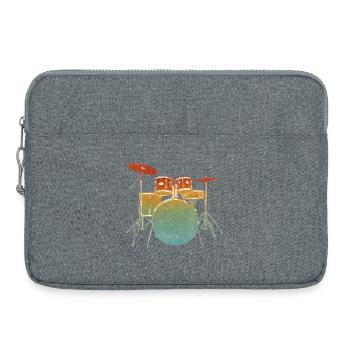 Vintage Drum Set Illustration - Laptoptasche 15" - Grau meliert - Vorne
