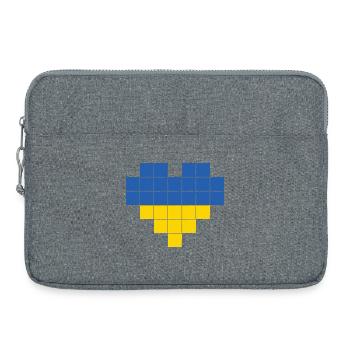 Pixel Heart Drapeau de l’Ukraine - Sacoche pour ordinateur portable 15 pouces - gris chiné - Devant