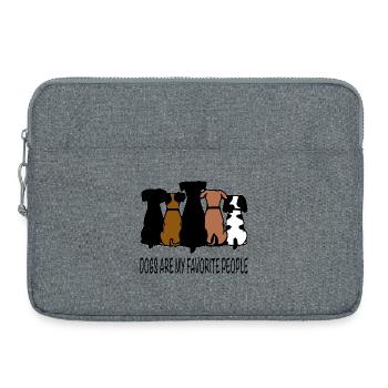 Vier Hundesilhouetten in Farbton - Laptoptasche 15" - Grau meliert - Vorne