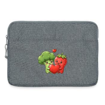 Love Veggie Kawaii Broccoli Strawberry - Laptop bag 15" - heather grey - Front