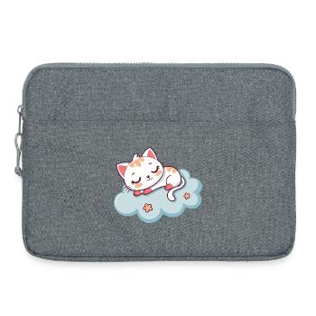 Sleeping Kitten on Soft Cloud - Laptop bag 15" - heather grey - Front