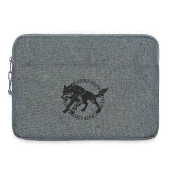 Loup sauvage aux runes et aux yeux brillants - Sacoche pour ordinateur portable 15 pouces - gris chiné - Devant