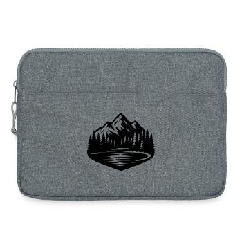 Berge Landschaft Wald - Laptoptasche 15" - Grau meliert - Vorne