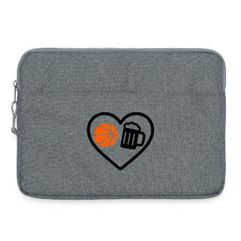 Heart Basket Beer - Laptop bag 15" - heather grey - Front