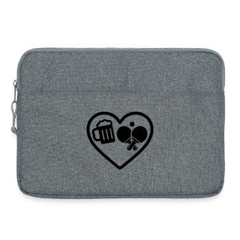 Heart Beer Tischtennis-Humor - Laptoptasche 15" - Grau meliert - Vorne
