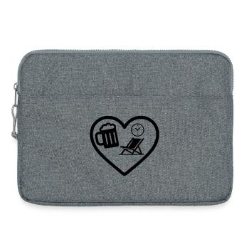 Humour de la maison d’invités Heart Beer - Sacoche pour ordinateur portable 15 pouces - gris chiné - Devant